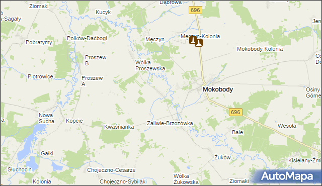 mapa Zaliwie-Szpinki, Zaliwie-Szpinki na mapie Targeo
