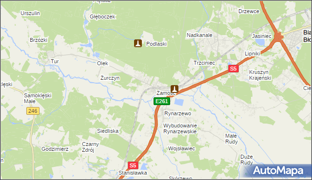 mapa Zamość gmina Szubin, Zamość gmina Szubin na mapie Targeo