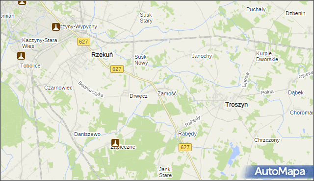 mapa Zamość gmina Troszyn, Zamość gmina Troszyn na mapie Targeo