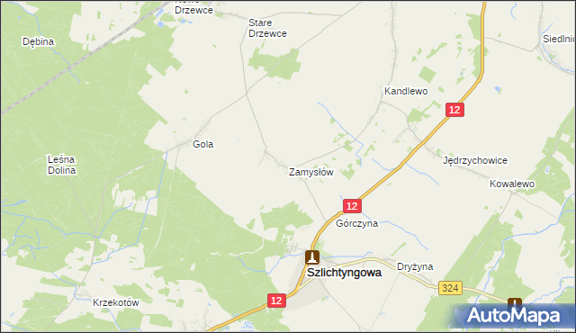 mapa Zamysłów, Zamysłów na mapie Targeo