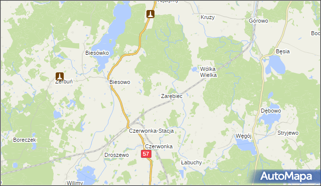 mapa Zarębiec, Zarębiec na mapie Targeo