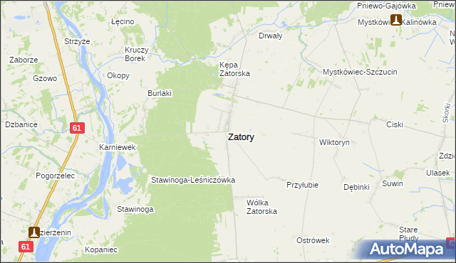 mapa Zatory, Zatory na mapie Targeo