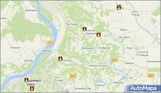 mapa Zbędowice, Zbędowice na mapie Targeo