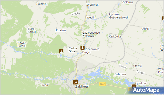 mapa Zdziechowice Drugie, Zdziechowice Drugie na mapie Targeo