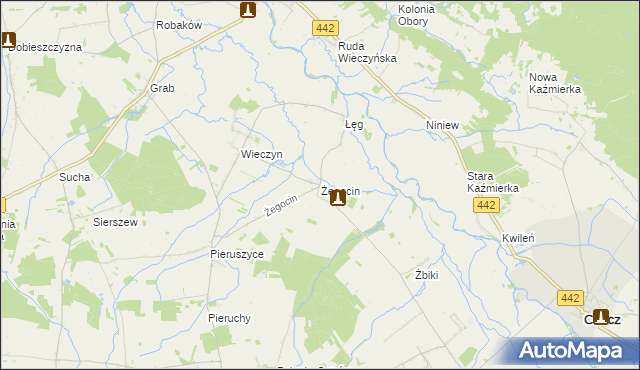 mapa Żegocin gmina Czermin, Żegocin gmina Czermin na mapie Targeo