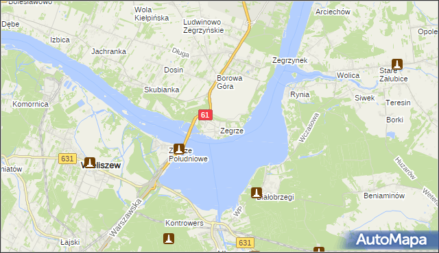 mapa Zegrze, Zegrze na mapie Targeo