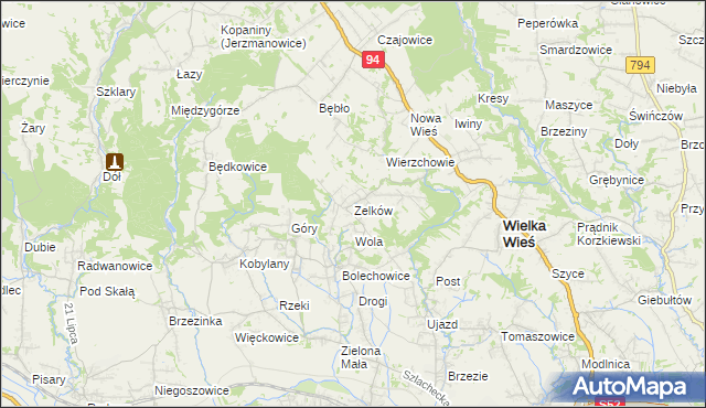 mapa Zelków, Zelków na mapie Targeo