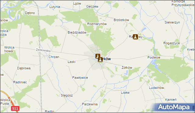 mapa Żerków powiat jarociński, Żerków powiat jarociński na mapie Targeo