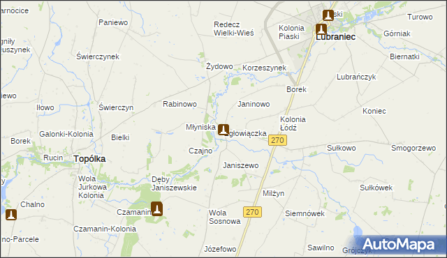 mapa Zgłowiączka, Zgłowiączka na mapie Targeo