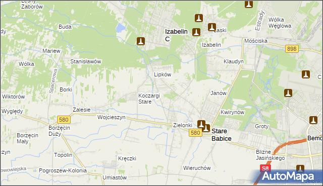 mapa Zielonki-Wieś, Zielonki-Wieś na mapie Targeo