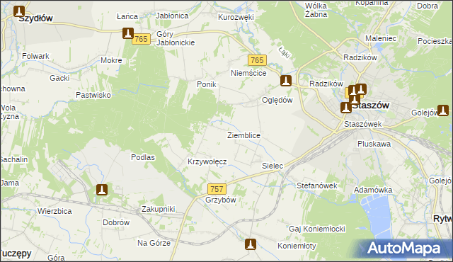 mapa Ziemblice, Ziemblice na mapie Targeo