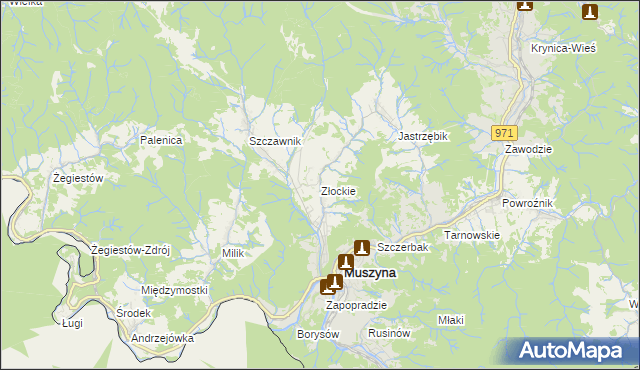 mapa Złockie, Złockie na mapie Targeo