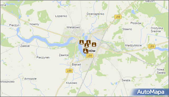 mapa Złotów, Złotów na mapie Targeo