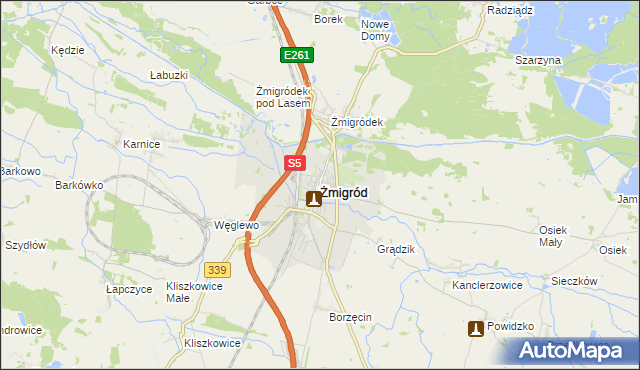 mapa Żmigród, Żmigród na mapie Targeo
