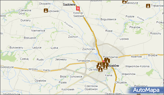 mapa Zochcinek, Zochcinek na mapie Targeo