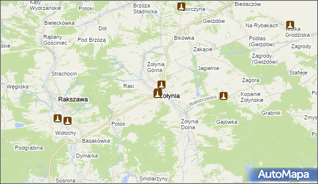 mapa Żołynia, Żołynia na mapie Targeo