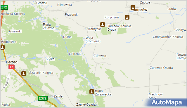 mapa Żurawce, Żurawce na mapie Targeo