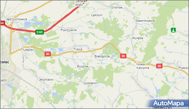 mapa Białogórze, Białogórze na mapie Targeo