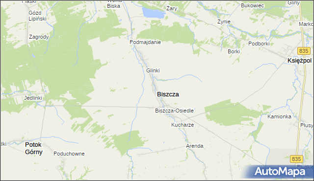 mapa Biszcza, Biszcza na mapie Targeo