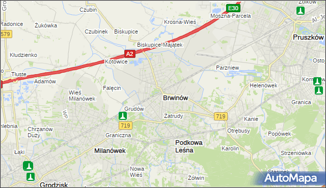 mapa Brwinów, Brwinów na mapie Targeo