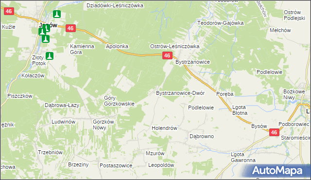 mapa Bystrzanowice-Dwór, Bystrzanowice-Dwór na mapie Targeo