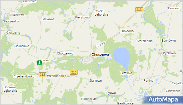 mapa Choczewo, Choczewo na mapie Targeo