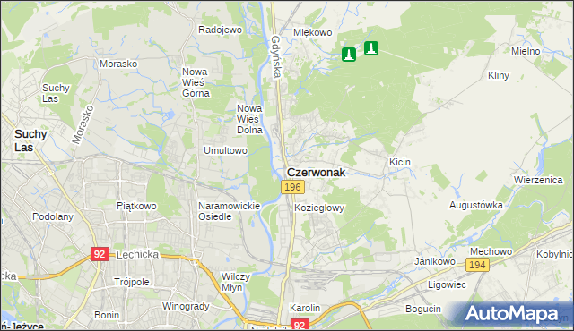 mapa Czerwonak, Czerwonak na mapie Targeo