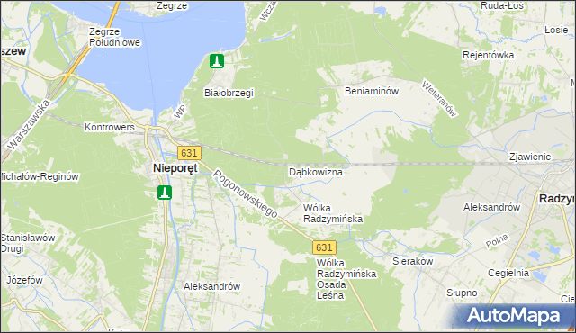 mapa Dąbkowizna, Dąbkowizna na mapie Targeo