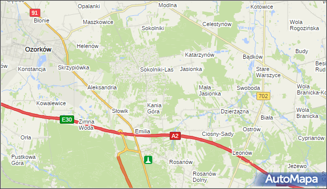 mapa Dębniak gmina Zgierz, Dębniak gmina Zgierz na mapie Targeo