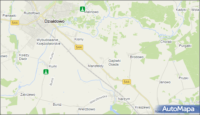 mapa Gajówki, Gajówki na mapie Targeo