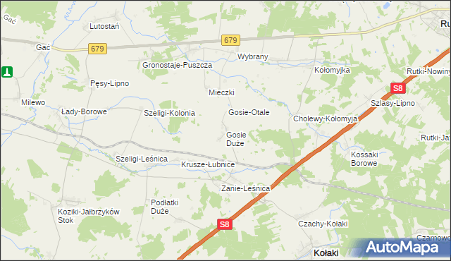 mapa Gosie Duże, Gosie Duże na mapie Targeo