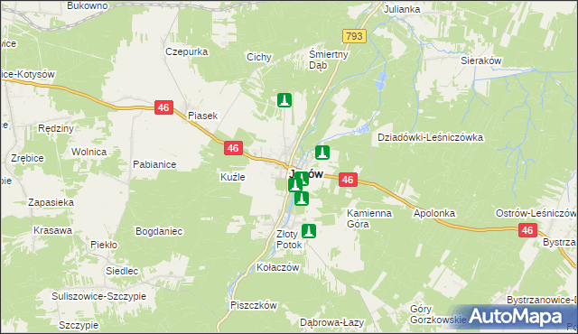 mapa Janów powiat częstochowski, Janów powiat częstochowski na mapie Targeo