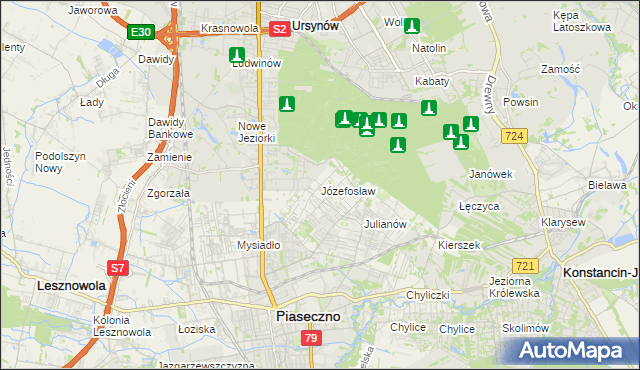 mapa Józefosław, Józefosław na mapie Targeo