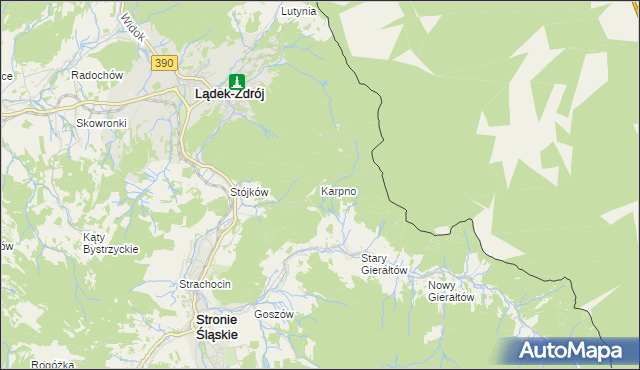 mapa Karpno gmina Lądek-Zdrój, Karpno gmina Lądek-Zdrój na mapie Targeo