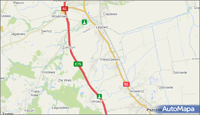 mapa Kleszczewko, Kleszczewko na mapie Targeo