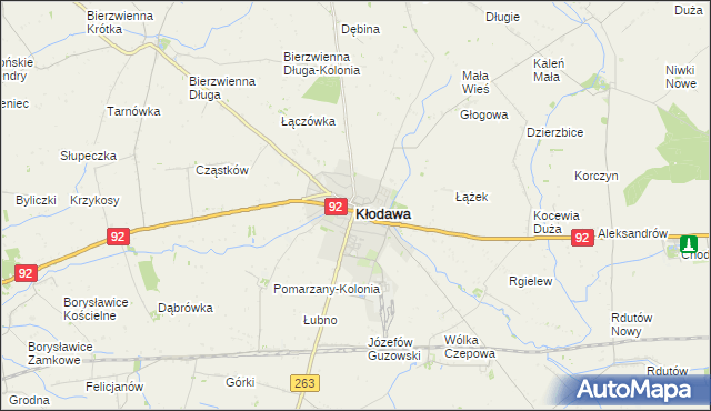 mapa Kłodawa powiat kolski, Kłodawa powiat kolski na mapie Targeo