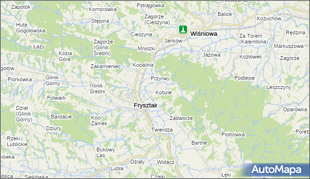 mapa Kobyle gmina Frysztak, Kobyle gmina Frysztak na mapie Targeo