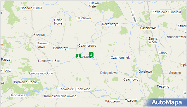 mapa Kolczyn gmina Gozdowo, Kolczyn gmina Gozdowo na mapie Targeo