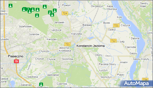 mapa Konstancin-Jeziorna, Konstancin-Jeziorna na mapie Targeo