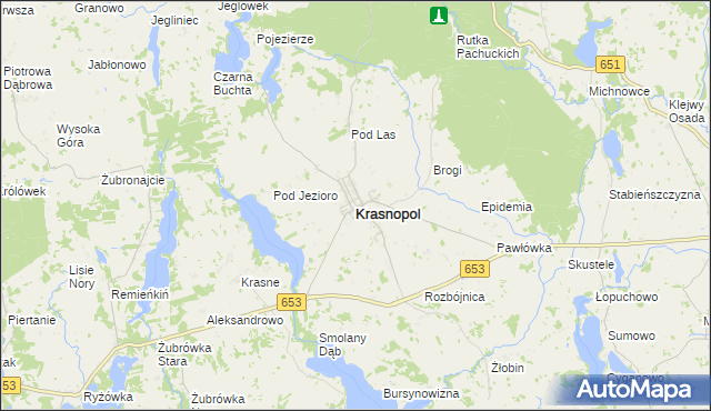 mapa Krasnopol, Krasnopol na mapie Targeo