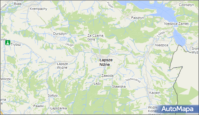 mapa Łapsze Niżne, Łapsze Niżne na mapie Targeo
