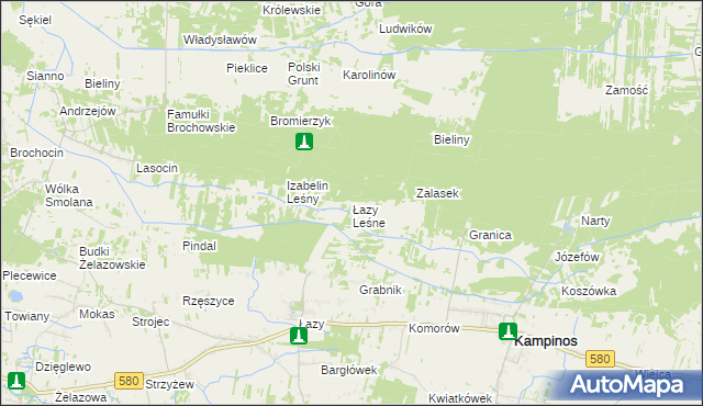 mapa Łazy Leśne, Łazy Leśne na mapie Targeo