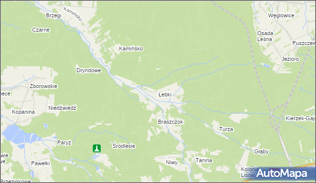 mapa Łebki gmina Herby, Łebki gmina Herby na mapie Targeo