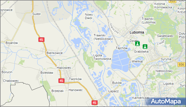 mapa Ligota Tworkowska, Ligota Tworkowska na mapie Targeo