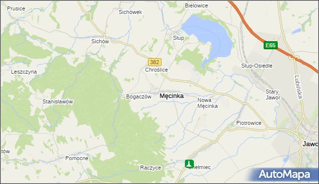 mapa Męcinka, Męcinka na mapie Targeo