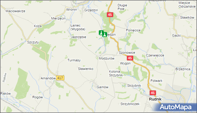 mapa Modzurów, Modzurów na mapie Targeo