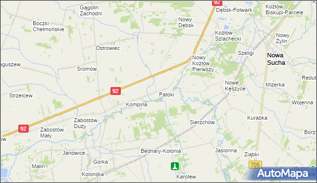 mapa Patoki gmina Nieborów, Patoki gmina Nieborów na mapie Targeo