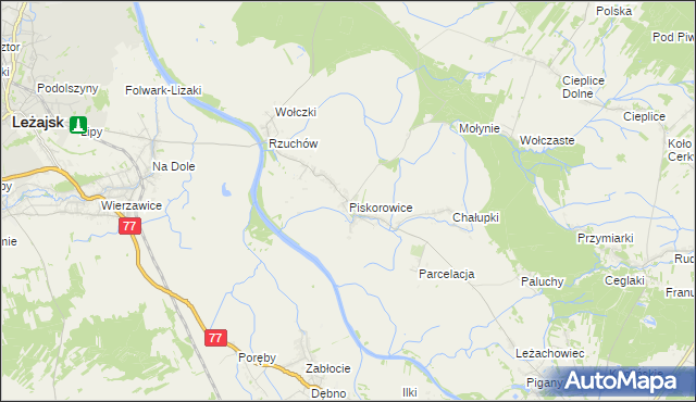 mapa Piskorowice, Piskorowice na mapie Targeo