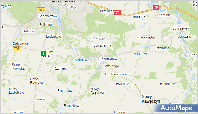 mapa Podstrobów, Podstrobów na mapie Targeo