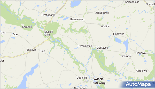 mapa Przesławice gmina Łasin, Przesławice gmina Łasin na mapie Targeo